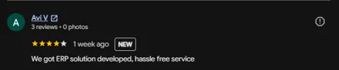 Google review screenshot from Avi V, captured 16 October 2026