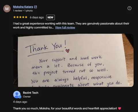 Google review screenshot from Moksha Katara, captured 16 October 2026