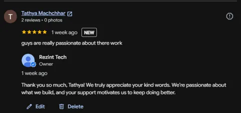 Google review screenshot from Tathya Machchhar, captured 16 October 2026